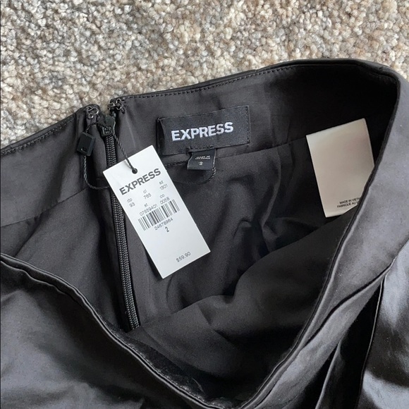 Satin Drape Front Mini Skirt - Picture 4 of 4